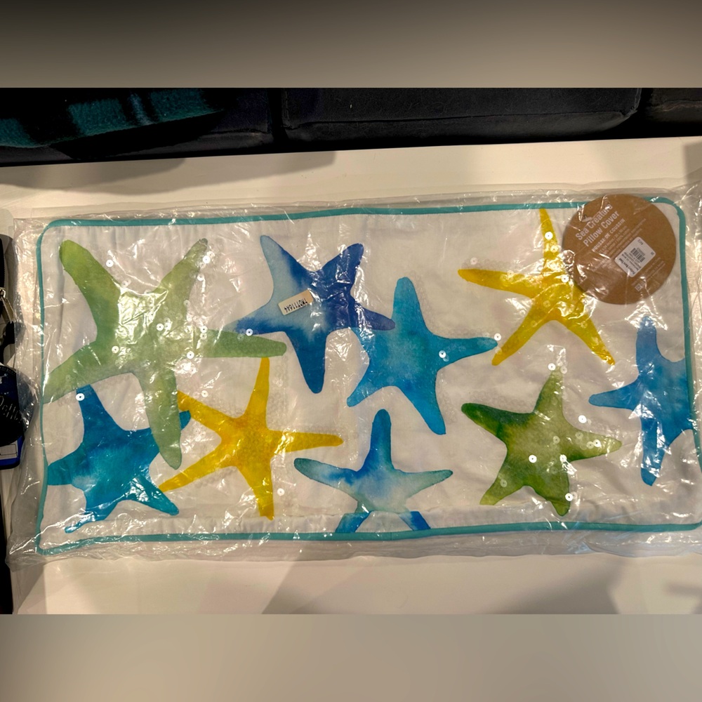 Pottery Barn Teen NWT Sea Creatures Pillow Cover, 12” x 24”